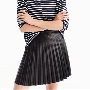 J.Crew Faux Leather Pleated Mini Skirt